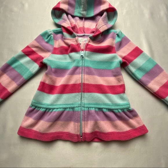 Childrens Place Girls Fleece Multi-Stripe Full Front Zip-up Hoodie - Picture 10 of 16